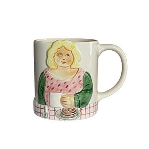 Vintage Les Artisans Hand Painted Ceramic Coffee Mug